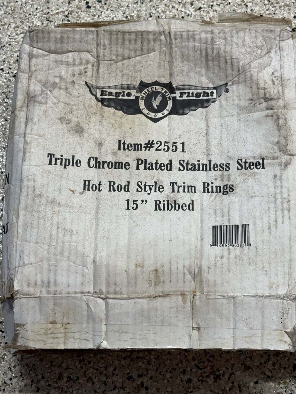 Eagle Flight 2551 Triple Chrome Plated SS  Trim Rings 15 Inch Ribbed - Set of 3
